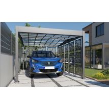 Carport aluminium - Toit monopente - Libeccio 8 claustras - Surface intérieure m² - Aluminium - - - - - Touschalets - Aluminium - Surface