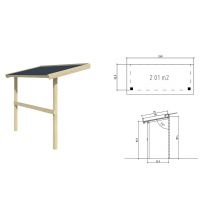 Petit appentis bûcher 240x92.9cm pour abri de jardin