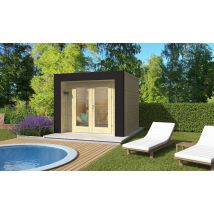 Poolhouse bois Hossegor 5 - 44 mm - 4.34m² intérieur - Arche grise
