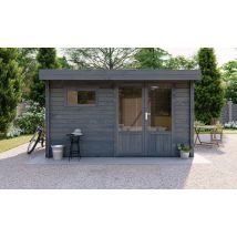 Abri de jardin traité autoclave gris ROANNE 10 Ep 28mm