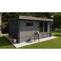 Abri de jardin traité autoclave gris ROANNE 16 Ep 28mm