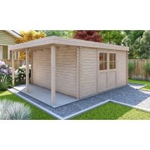 Abri de jardin brut JONZAC 15 avec appentis Ep 28mm
