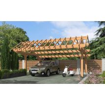 Carport Ravel toit asymétrique 7.06x5.50m pin Douglas - Surface intérieure m² - Bois Douglas - Double pente - - - - Touschalets - Bois Douglas -