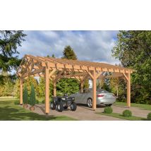 Carport Strélizia toit 2 pentes 6.60x6.60m pin Douglas - Surface intérieure m² - Bois Douglas - Double pente - - - - Touschalets - Bois Douglas -