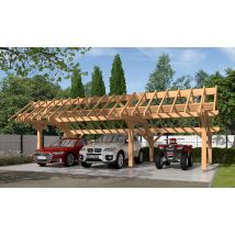 Carport Pionsat toit asymétrique 9.48x5.41m pin Douglas - Surface intérieure m² - Bois Douglas - Double pente - - - - Touschalets - Bois Douglas -