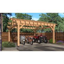 Carport Cosmos toit 2 pentes 5.50x5.50m pin Douglas - Surface intérieure m² - Bois Douglas - Double pente - - - - Touschalets - Bois Douglas -