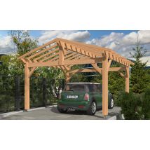 Carport Mimosa toit 2 pentes 4.50x4.50m pin Douglas - Surface intérieure m² - Bois Douglas - Double pente - - - - Touschalets - Bois Douglas -