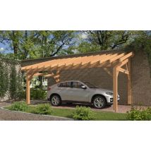 Carport 1 voiture Lewisia, toit 1 pan - 3.75x6.50m - pin douglas - Surface intérieure m² - Bois Douglas - Monopente adossable - Livré sans