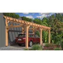 Carport 1 voiture Etlingera, toit 1 pan - 3.55x6.60m - pin douglas - Surface intérieure m² - Bois Douglas - Monopente adossable - Livré sans