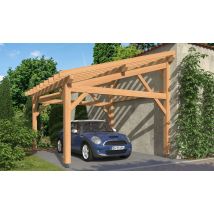Carport 1 voiture Watsonia, toit 1 pan - 4.50x4.25m - pin douglas - Surface intérieure m² - Bois Douglas - Monopente adossable - Livré sans