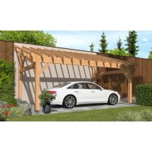 Carport 1 voiture Scaevola, toit 1 pan - 4.25x6.50m - pin douglas - Surface intérieure m² - Bois Douglas - Monopente adossable - Livré sans