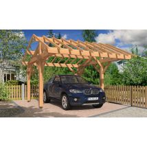 Carport Pardines toit 2 pentes 4.30x5.34m pin Douglas - Surface intérieure m² - Bois Douglas - Double pente - - - - Touschalets - Bois Douglas -