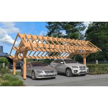 Carport Plauzat toit 2 pentes 7.16x5.41m pin Douglas - Surface intérieure m² - Bois Douglas - Double pente - - - - Touschalets - Bois Douglas -