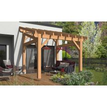 Pergola autoportante Amsonia, toit 1 pan - 3.50x3.25m - pin douglas