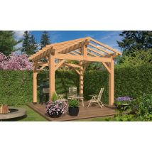 Pergola autoportante Acacia, toit 2 pans - 3.50x3.50m - pin douglas