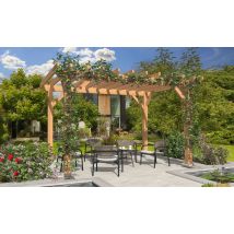 Pergola autoportante Amaryllis, toit plat - 3.90x2.90m - pin douglas