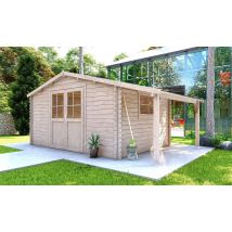 Abri de jardin brut Marmande 12 appentis Ep 28mm