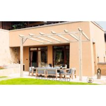 Pergola bois lamellé-collé adossée Cadiz