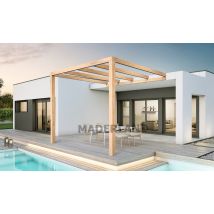 Pergola bois lamellé-collé adossée Burgos