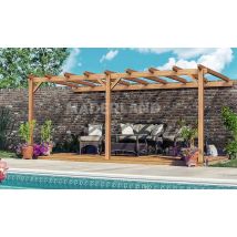 Pergola bois lamellé-collé adossée Palma
