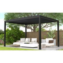 Pergola manuelle bioclimatique alu Chenonceau 3x3m 33N anthracite