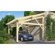 Carport 1 voiture Watsonia, toit 1 pan - 4.50x4.25m - épicéa - Surface intérieure m² - Bois brut - Monopente adossable - Livré sans revêtement de