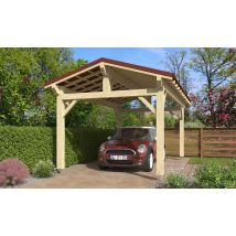 Carport Aneth toit 2 pentes 3.50x5.50m épicéa - Surface intérieure m² - Bois brut - Double pente - - - - Touschalets - Bois brut - Surface