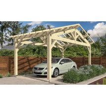 Carport Decumaria toit 2 pentes 3.50x6.50m Epicéa - Surface intérieure m² - Bois brut - Double pente - - - - Touschalets - Bois brut - Surface