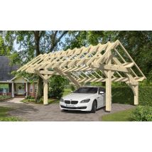 Carport Parodia toit asymétrique 5.43x5.41m épicéa - Surface intérieure m² - Bois brut - Double pente - - - - Touschalets - Bois brut - Surface