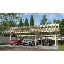Carport Pionsat toit asymétrique 9.48x5.41m épicéa - Surface intérieure m² - Bois brut - Double pente - - - - Touschalets - Bois brut - Surface