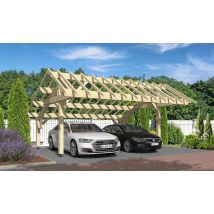 Carport Rimat toit asymétrique 6.30x5.90m épicéa - Surface intérieure m² - Bois brut - Double pente - - - - Touschalets - Bois brut - Surface