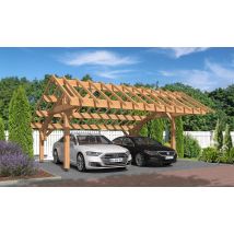 Carport Rimat toit asymétrique 6.30x5.90m pin Douglas - Surface intérieure m² - Bois Douglas - Double pente - - - - Touschalets - Bois Douglas -