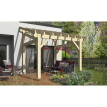 Pergola autoportante Amsonia, toit 1 pan - 3.50x3.25m - épicéa