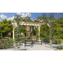 Pergola autoportante Amaryllis, toit plat - 3.90x2.90m - épicéa