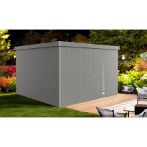 Abri métal Neo 4D Biohort - 348x348x222cm - 1 porte - Toit plat - Porte simple - Biohort