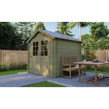 Abri de jardin autoclave Valloire 28mm - Toiture en acier - 4.26m2