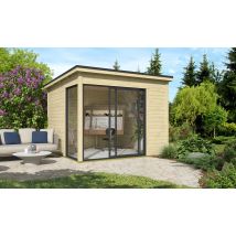 Poolhouse toit plat Baleira 1 - Bois brut - 8.23m2 intérieur