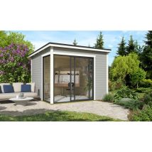 Poolhouse toit plat Baleira 1 - Gris clair - 8.23m2 intérieur