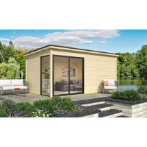 Poolhouse toit plat Baleira 5 - Bois brut - 18.72m2 intérieur