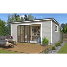 Poolhouse toit plat Camara 4 - Gris clair - 18.72m2 intérieur