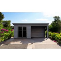 Abri de jardin composite Domokos, toit monopente, 6x3m, Anthracite