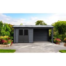 Abri de jardin composite Milina, toit 2 pentes, 6x3m, Anthracite