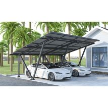 Carport aluminium autoportant Sunlit pour 20 panneaux solaires 715x575x366 - 41.11m2 - Surface intérieure m² - Aluminium - - - - - Touschalets -