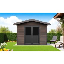 Abri de jardin composite Vassieux, toit 2 pentes, 3x3m, 9m2