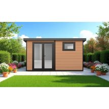 Abri de jardin composite Valence, toit monopente, 4x3m, 12m2