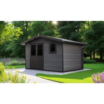Abri de jardin composite Matala, toit 2 pentes, 3.7x2.9m, 10.73m2