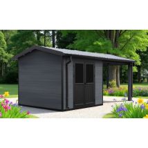 Abri de jardin composite Milina, toit 2 pentes, 6x3m, Anthracite, 18m2