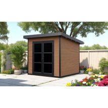 Abri de jardin composite Romans, toit monopente, 2.23x2.23m, 4.97m2
