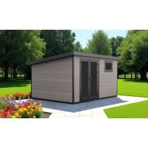Abri de jardin composite Strasbourg, toit monopente, 4x3m, 12m2