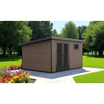 Abri de jardin composite Valence, toit monopente, 4x3m, 12m2